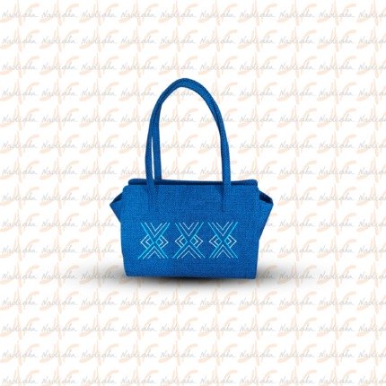 Sac à main brodé Apo’Mi Bleu