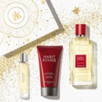 Parfum Guerlain Habit Rouge avec coffret cadeau, gel douche et eau de toilette.