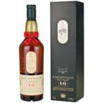 Bouteille de whisky single malt écossais Lagavulin 16 ans avec boîte cadeau noire élégante.