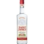 Rhum Saint James blanc en bouteille de 70 cl, spiritueux agricole de Martinique, parfait pour cocktails.